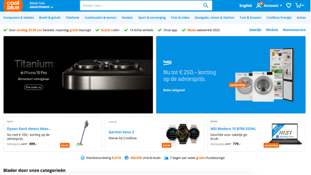 Coolblue is al jaren één van de beste webshops omdat het logisch en herkenbaar is.
